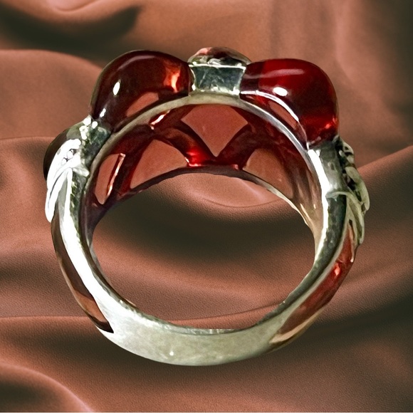 Sterling Silver Angelique de Paris Amber Resin Ring Size 7. - Picture 4 of 4